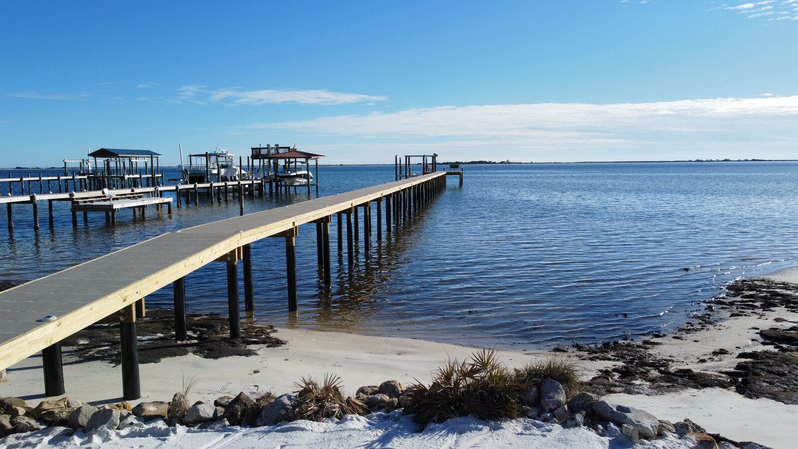 Marine Construction by SKS Aquatic on the Gulf Coast — Barge-set piles