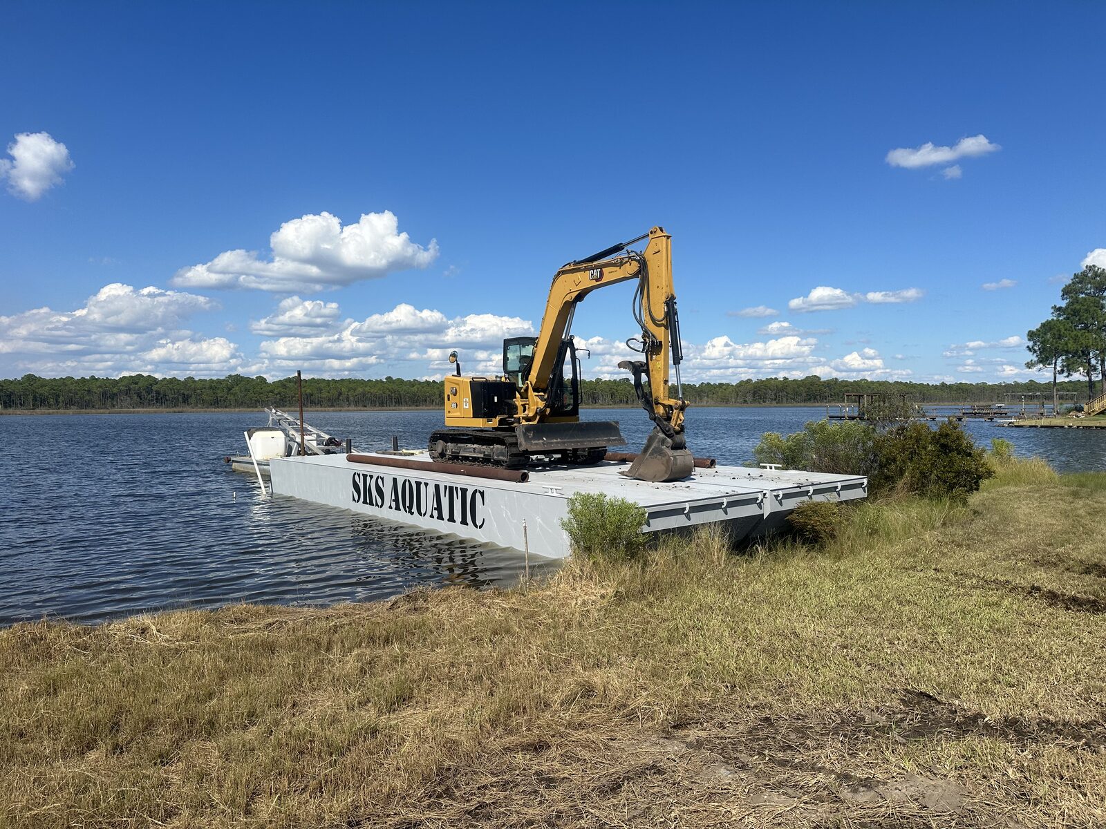 Marine Construction by SKS Aquatic on the Gulf Coast — Boathouse framing on the bay