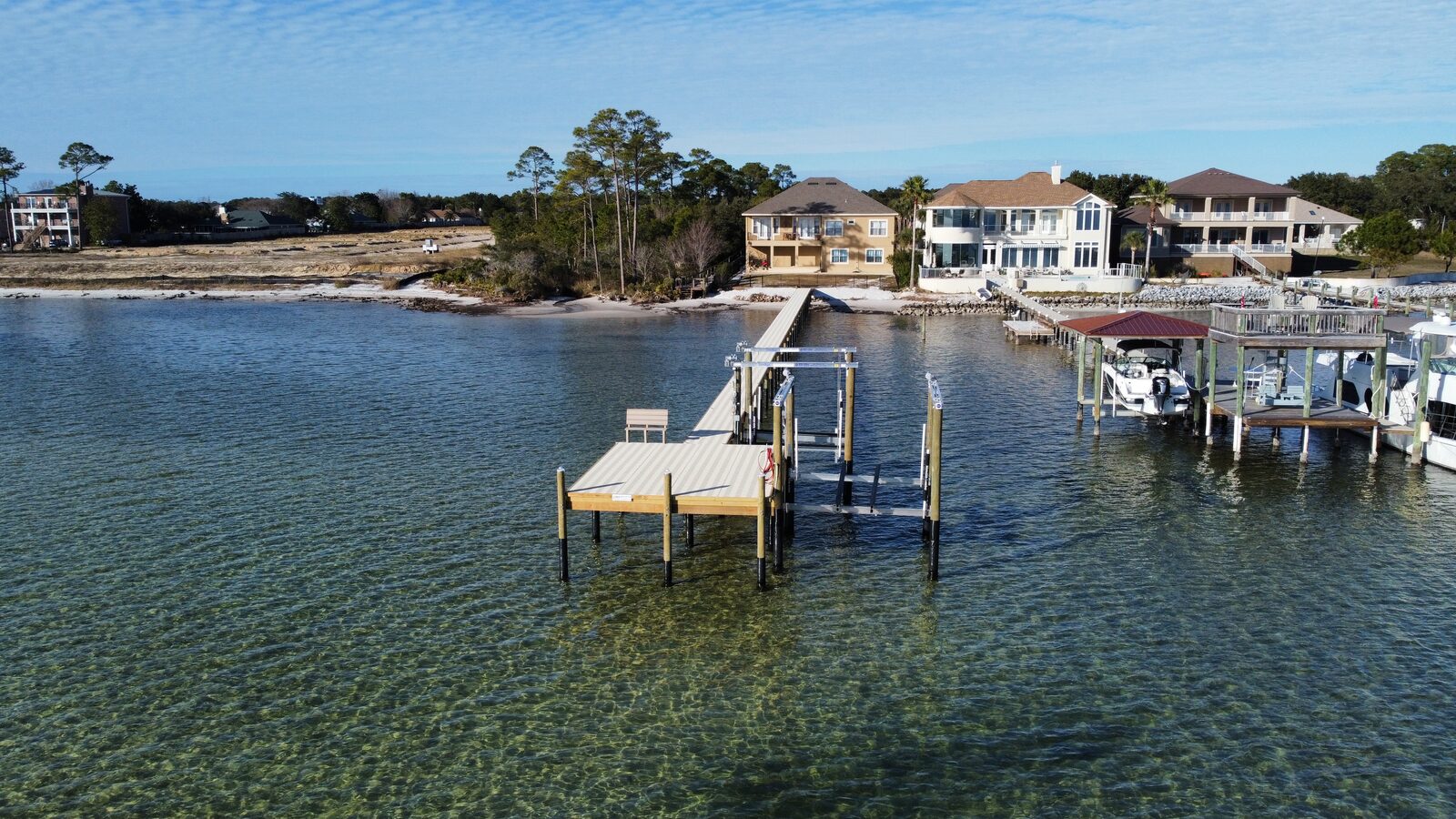 Marine Construction by SKS Aquatic on the Gulf Coast — Finished dock and walkway
