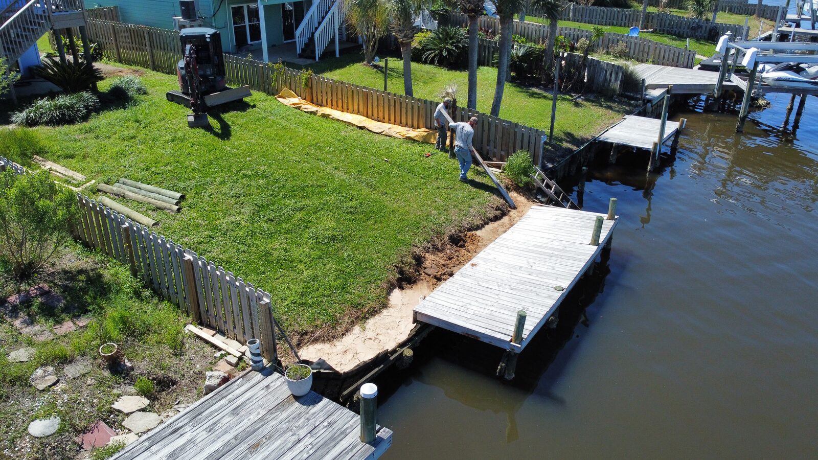 Barge-access pier build in Santa Rosa Beach, FL