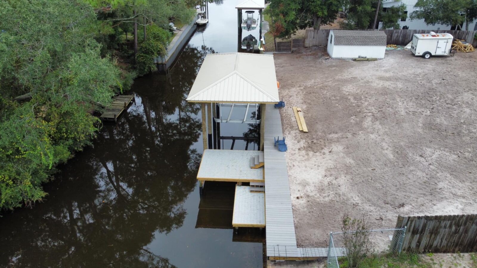 Marine Construction by SKS Aquatic on the Gulf Coast — Waterfront dock and lift install